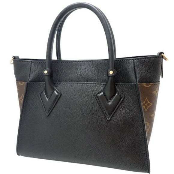 Louis Vuitton On My Side PM Calf Canvas Noir Shoulder bag Black Brown - Picture 2 of 6